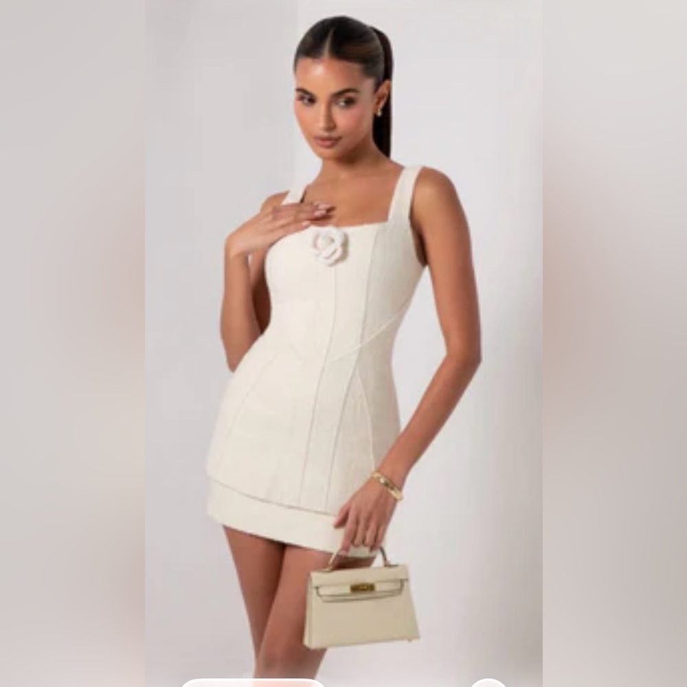 Heiress Beverly Hills Boucle Flower Mini Dress